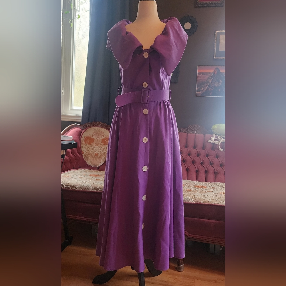 1980s Purple Dress with belt